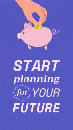 Saving Money with Piggy Bank Instagram Story Design Template
