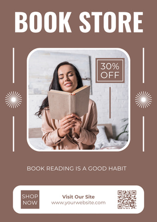 Discount Offer on Bookstore Poster Design Template