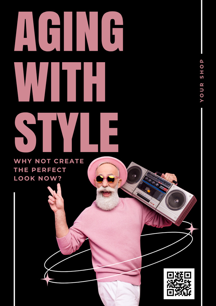 Stylish Look For Elderly Offer Poster Πρότυπο σχεδίασης