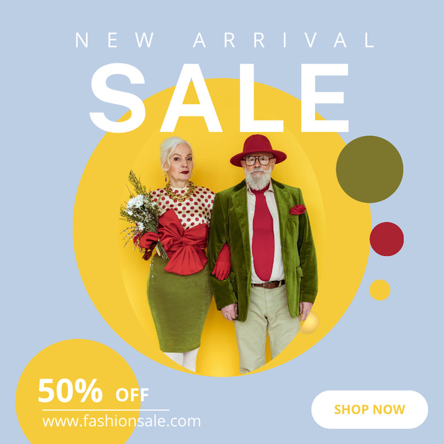 New Clothes Arrival For Seniors With Discount Instagram Design Template