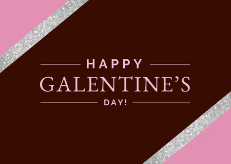 Galentine's Day Greeting Postcard 5x7in Design Template