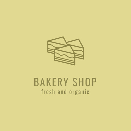 Bakery Shop Promotion with Tasty Pieces Of Cakes Logo Design Template