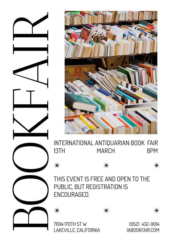 Book Fair Announcement Poster 28x40in Design Template
