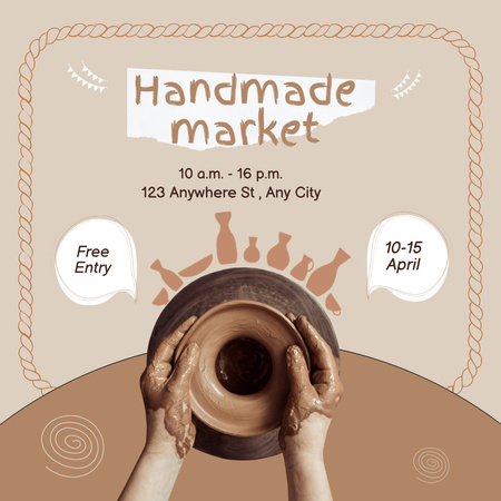 Platilla de diseño Handicraft Market Announcement with Pottery Instagram