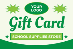 Gift Card for School Items on Green