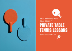 Private Table Tennis Lessons Blue and Orange