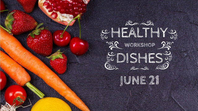 Plantilla de diseño de Local Food Vegetables and Fruits FB event cover 