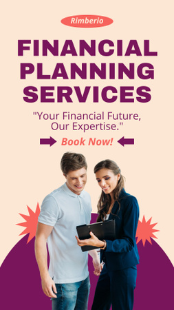 Financial Planning Services with People using Phone Instagram Story Design Template