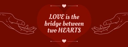 Template di design Frase saggia sull'amore con l'illustrazione delle mani Facebook cover