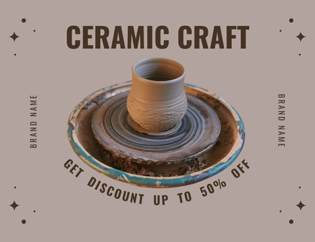 Designvorlage Keramik-Kunsthandwerk-Unterricht für Thank You Card 5.5x4in Horizontal