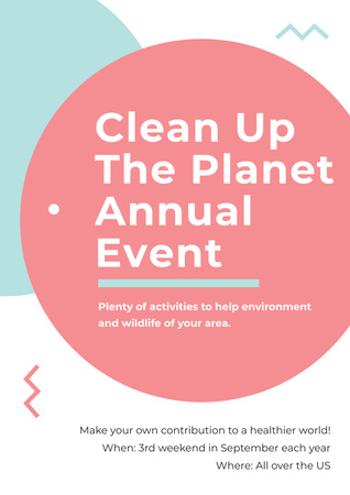 Clean up the Planet Annual event Poster Šablona návrhu