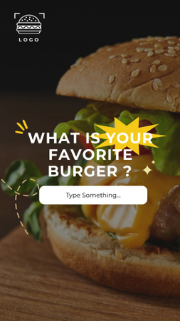 Designvorlage Question Form with Delicious Burger für Instagram Story