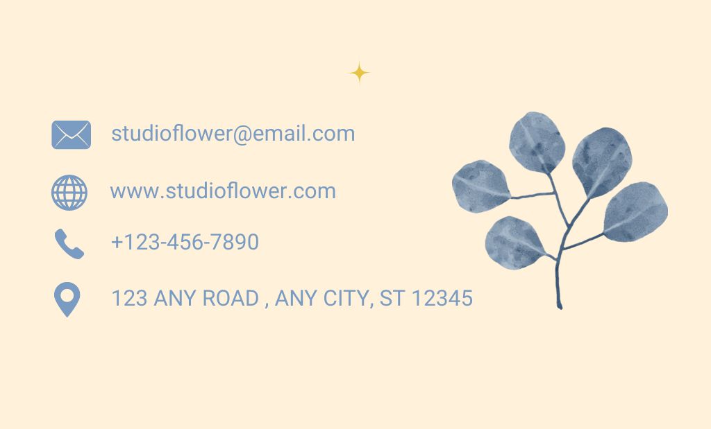 Flowers Studio Offer of Home Plants and Bouquets Business Card 91x55mm Modelo de Design
