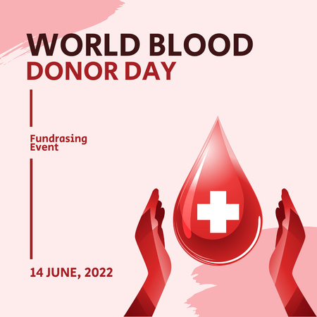 Maailman verenluovutuspäivän ilmoitus Instagram Design Template