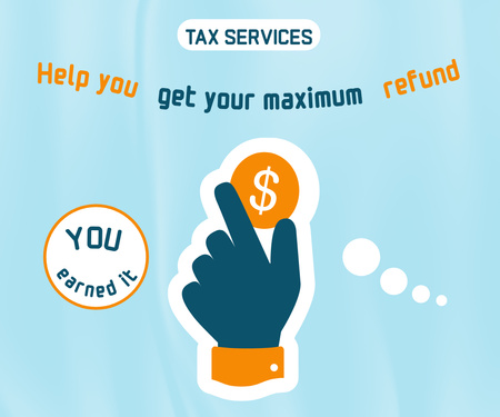 Tax Refund Services Large Rectangle Design Template