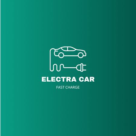 Transport Shop Ad with Emblem of Electric Car Logo Design Template
