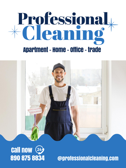 Platilla de diseño Professional Cleaning service Poster Poster US