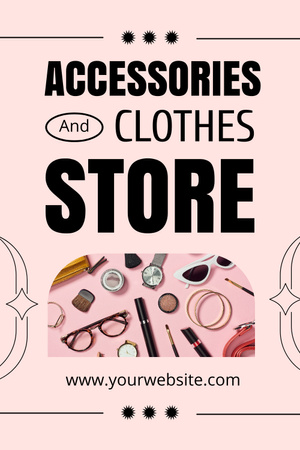 Store of Fashion Clothes and Accessories Pinterest Design Template