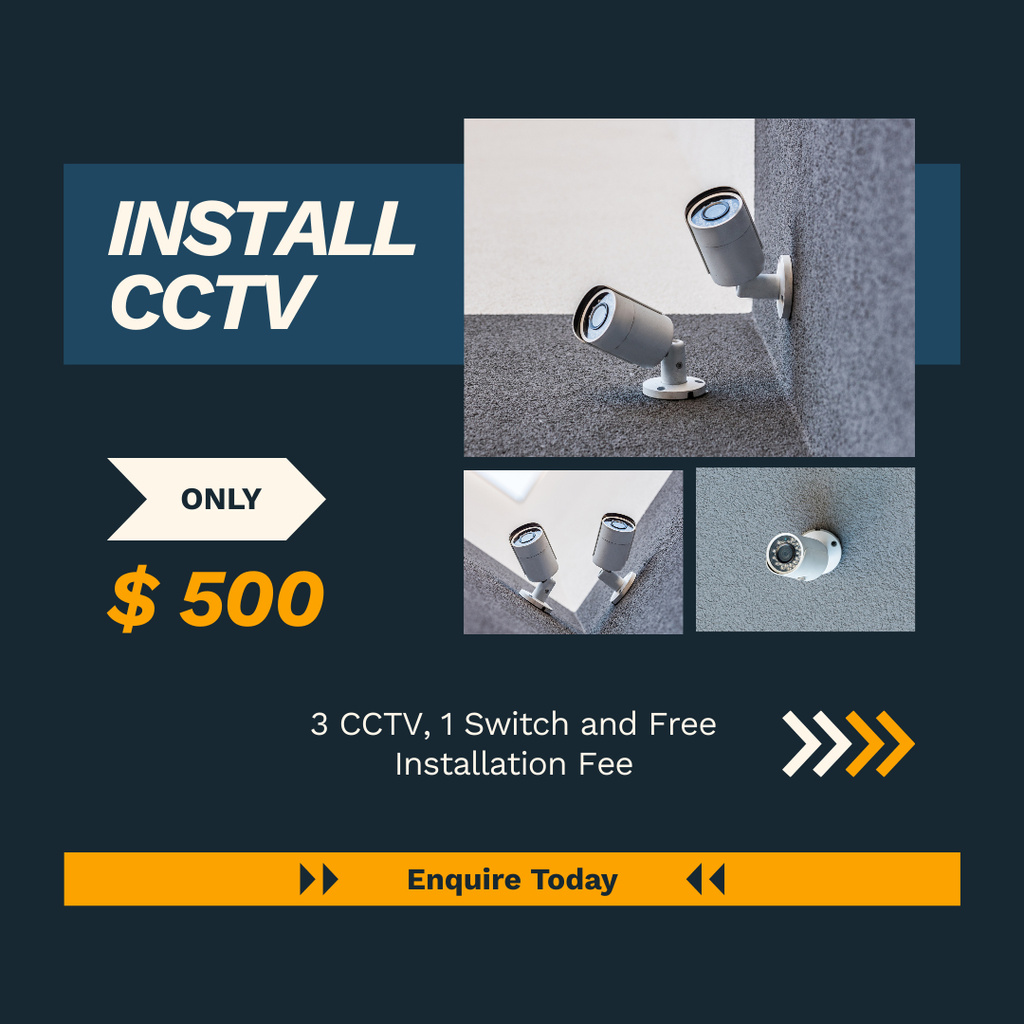 Ontwerpsjabloon van Instagram van CCTV Installation Services