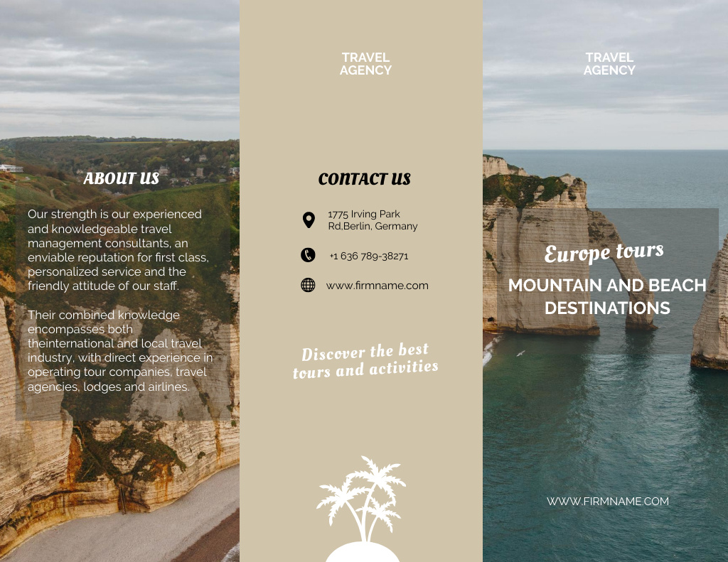 Travel Tour Offer with beautiful Hill Brochure 8.5x11in Design Template