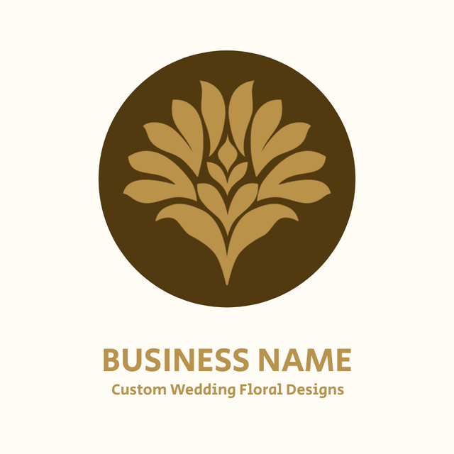 Emblem of Agency for Extravagant Floral Wedding Decorations Animated Logo Design Template