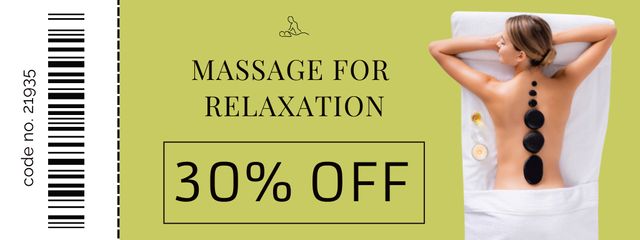 Ontwerpsjabloon van Coupon van Hot Stone Massage Discount