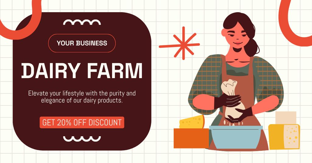 Cheese and Other Dairy Products Sale Facebook AD – шаблон для дизайну