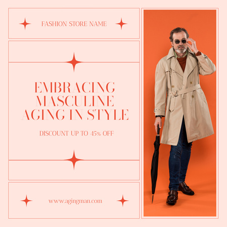 Fashion Style For Elderly With Discount Instagram Design Template