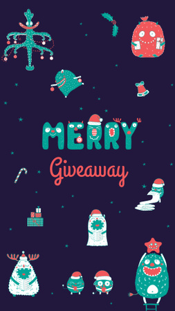 Christmas Special Offer with Funny Characters Instagram Story Design Template
