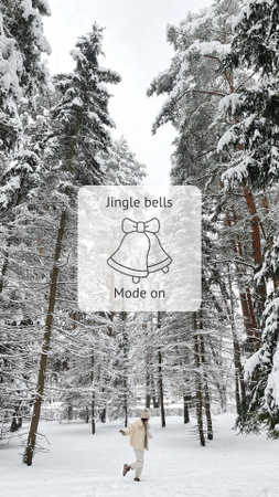 Plantilla de diseño de Christmas Mood with Girl in Snowy Forest Instagram Story 