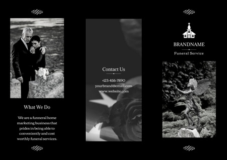 Modèle de visuel Funeral Services Advertising on Black - Brochure
