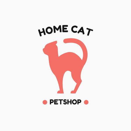 Mainoseläinkauppa kissoille Logo Design Template
