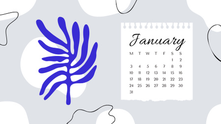 Illustration of Women and Leaves Calendar Šablona návrhu