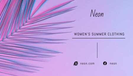 Advertisement for Women's Summer Clothing Store Business Card US Design Template