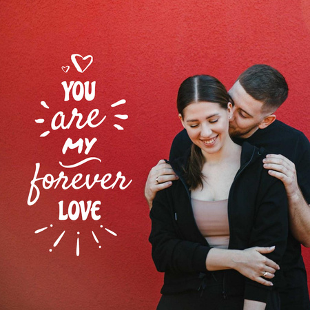 Ontwerpsjabloon van Instagram van jonge geliefden knuffelen op valentijnsdag