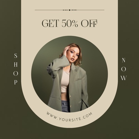 Discount For Clothes In Our Shop Instagram Design Template