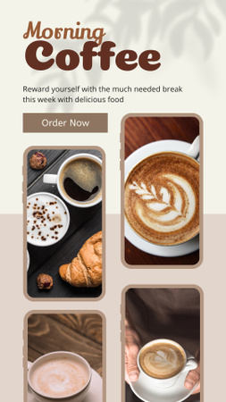 Designvorlage Morning Coffee Offer für Instagram Video Story