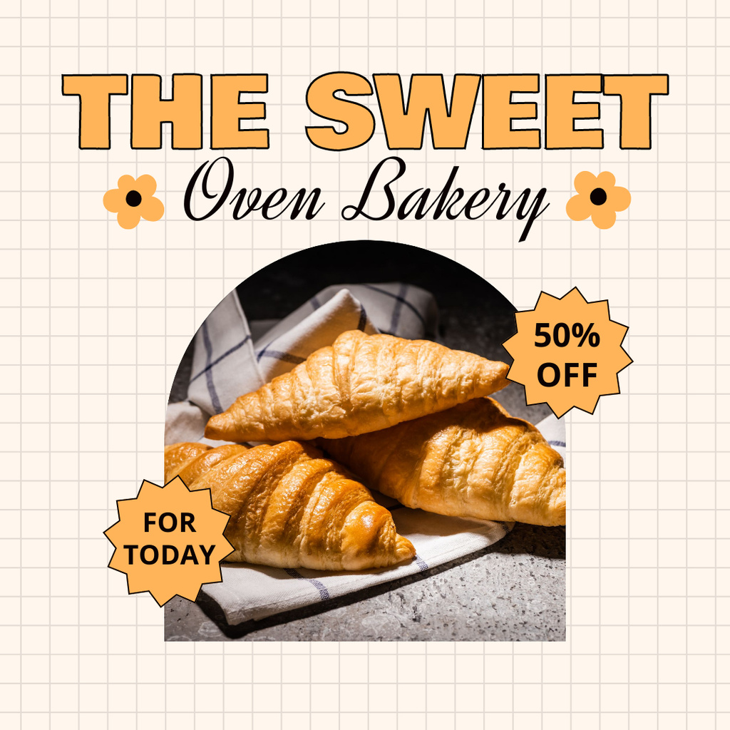 Sweet Bakery Daily Sale Instagram Tasarım Şablonu