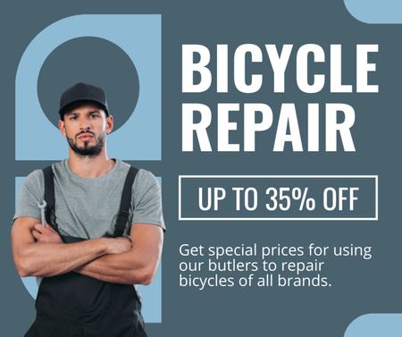 High Quality Bicycle Repair Facebook Design Template