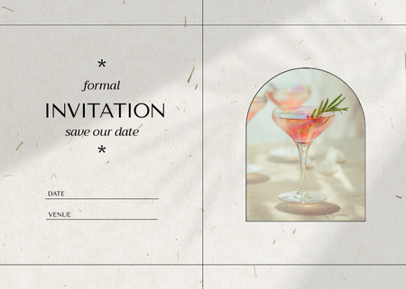 Wedding Day Announcement with Summer Cocktail Postcard 5x7in Design Template