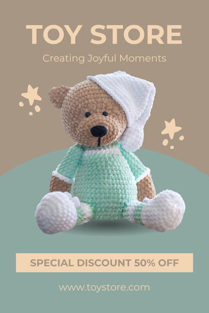 Template di design Special Discount on Knitted Toys Pinterest