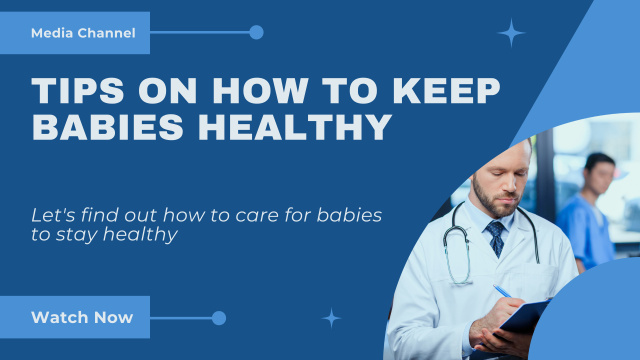 Ontwerpsjabloon van Youtube van Tips for Keeping Babies Healthy