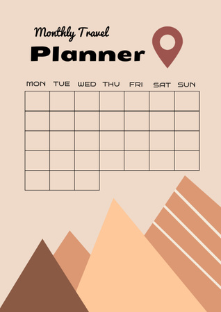 Monthly travel and vacation Schedule Planner Šablona návrhu