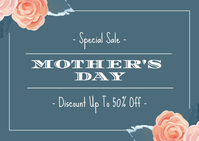Special Sale on Mother's Day with Discount Card Design Template