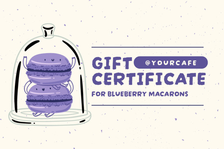 Modèle de visuel Offre Bon Cadeau Macarons aux Myrtilles - Gift Certificate