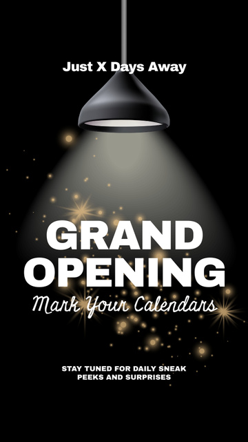 Announcement Countdown To Grand Opening Event Instagram Story tervezősablon
