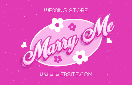 Bridal Shop Emblem on Pink Business Card 85x55mm Design Template