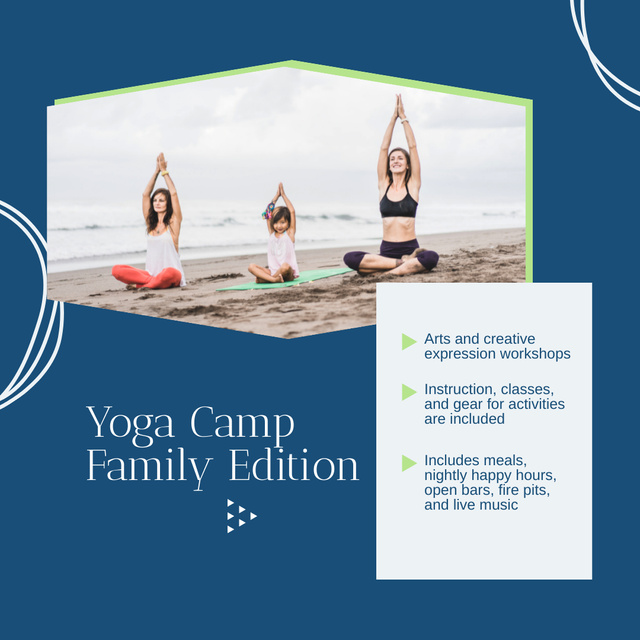 Family Yoga Camp Ad Instagram Modelo de Design