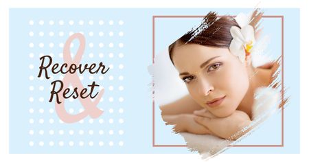 Woman relaxing in spa Facebook AD Design Template