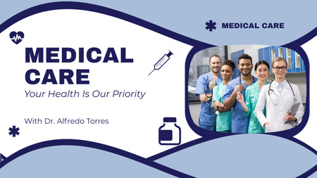 Platilla de diseño Medical Care Services with Team of Professional Doctors Youtube